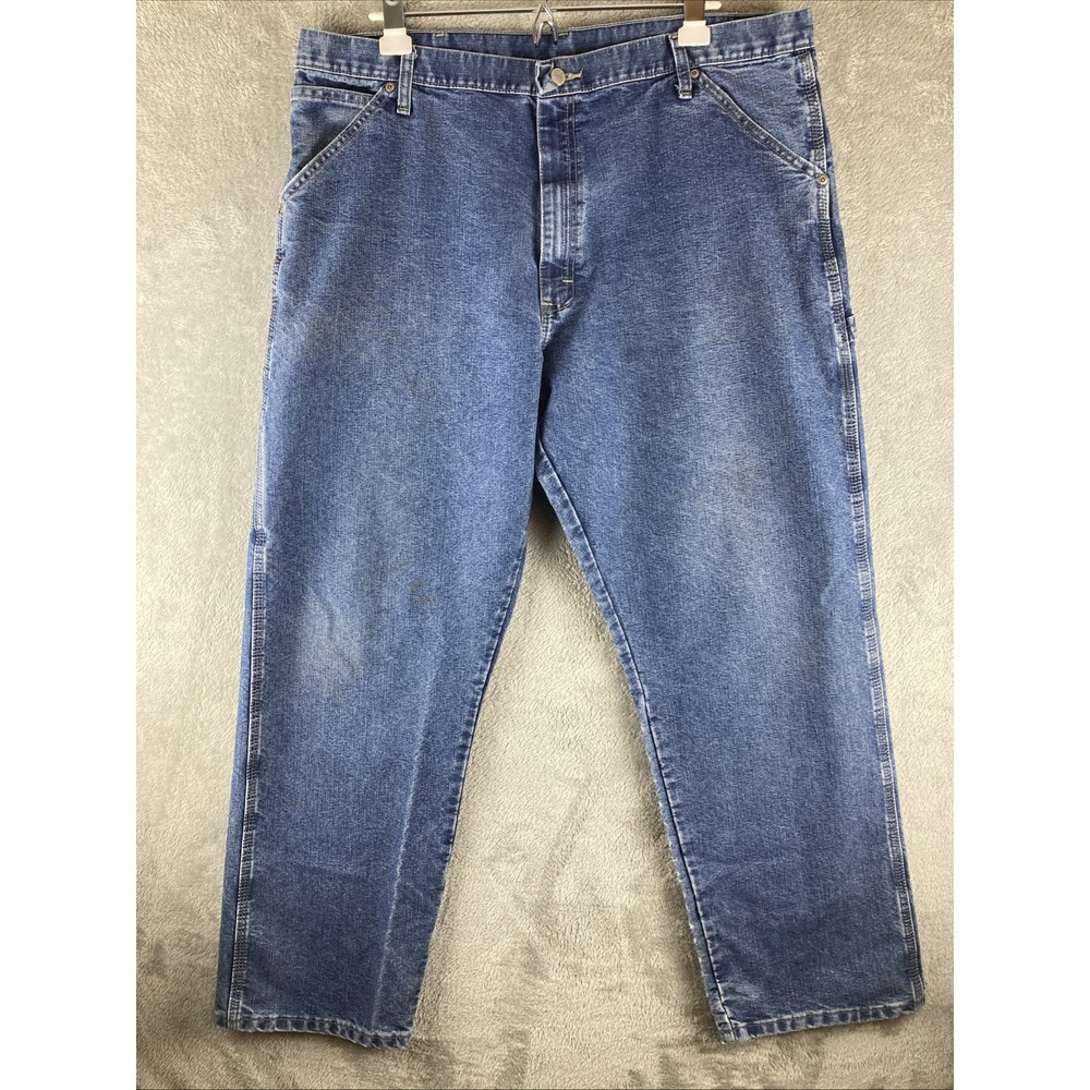Wrangler Carpenter Jeans Mens Size 40x32 Blue Denim Straight Cotton Blend‎